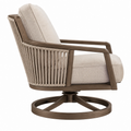 Poltrona girevole 78 x 85 x 95 cm in legno e corda beige per soggiorno stile moderno