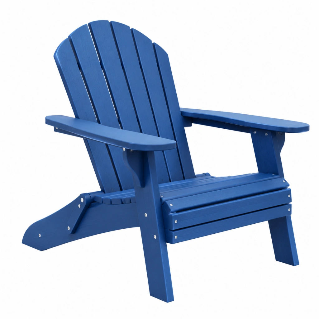 Sedia Adirondack da giardino 81 x 79 x 95 cm in legno blu con schienale reclinato