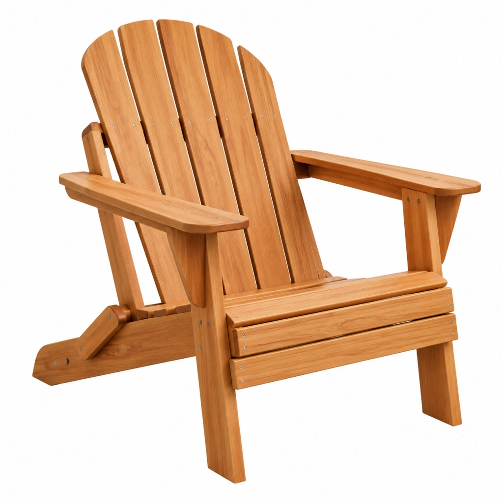 Sedia da giardino Adirondack 82 x 90 x 98 cm in legno marrone con schienale alto inclinato