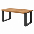 Tavolo da pranzo 180x90 cm in legno marrone con gambe in metallo nero stile industriale